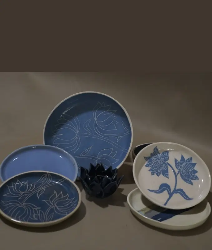 Handcrafted Ceramic Plate Set Code CMDSET101