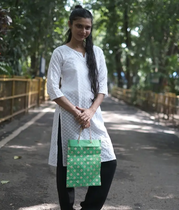 Handmade Printed Gift Bag – Green Code G91GB1011