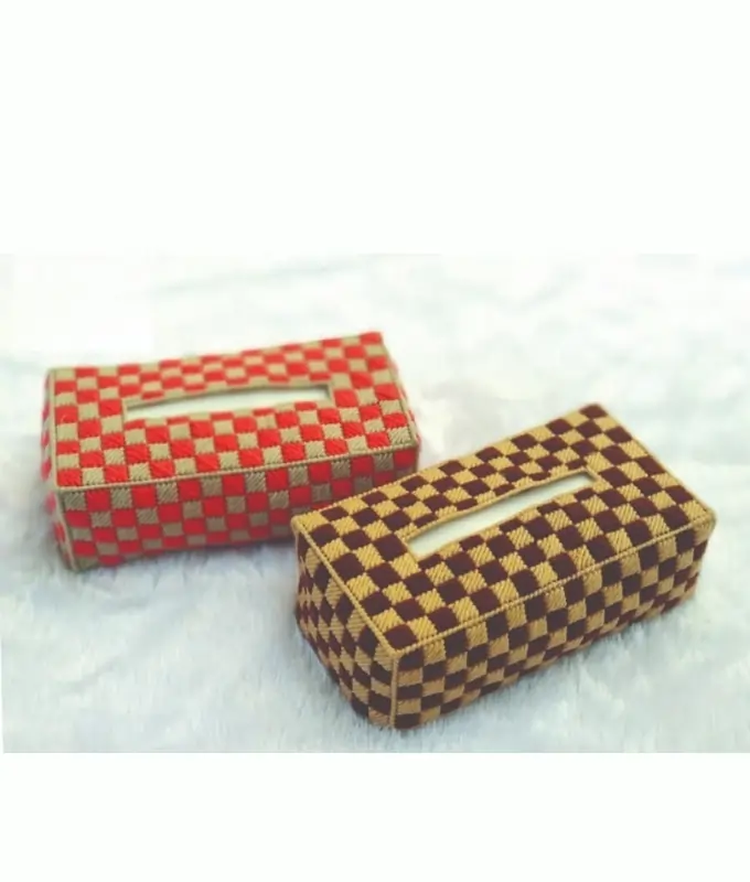Student Crafted Checkered Tissue Box Cover Code CTB107