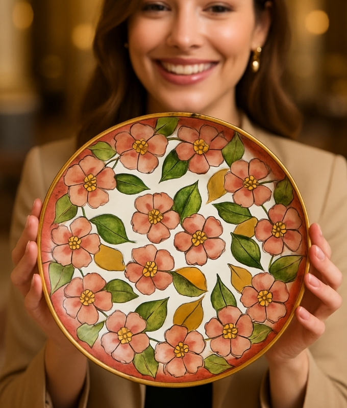 Blossom Garden Wall Hanging Plate Code DP106
