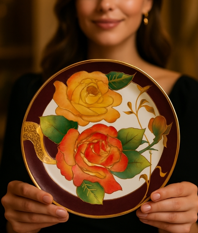 Royal Rose Wall Hanging Plate Code DP108