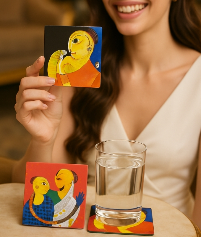 Leaf Acrylic Art Coasters (Set of 5) Code AC102