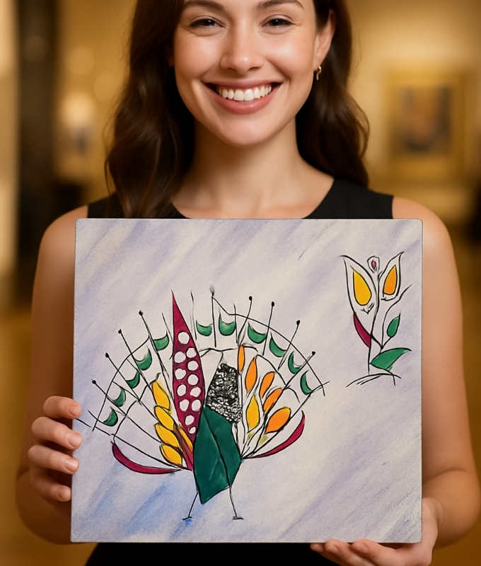 Peacock Inspired Canvas Art Code PT1010