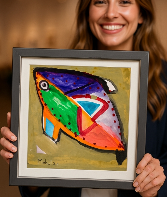 Code PT108 Colourful Fish Art Frame