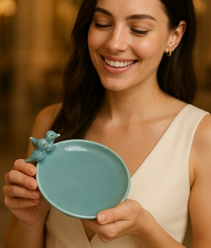 Aqua Bird Ceramic Plate Code CMPLT101