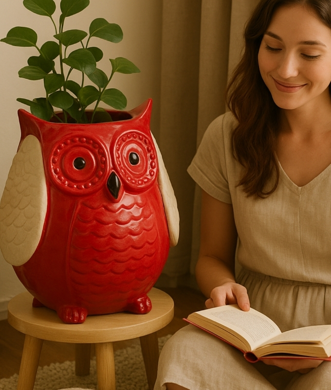 Red Owl Statement Planter Code CMPLT103