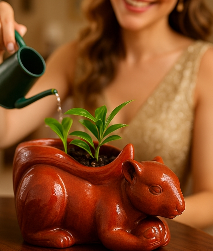 Squirrel Planter Pot Code CMPLT108